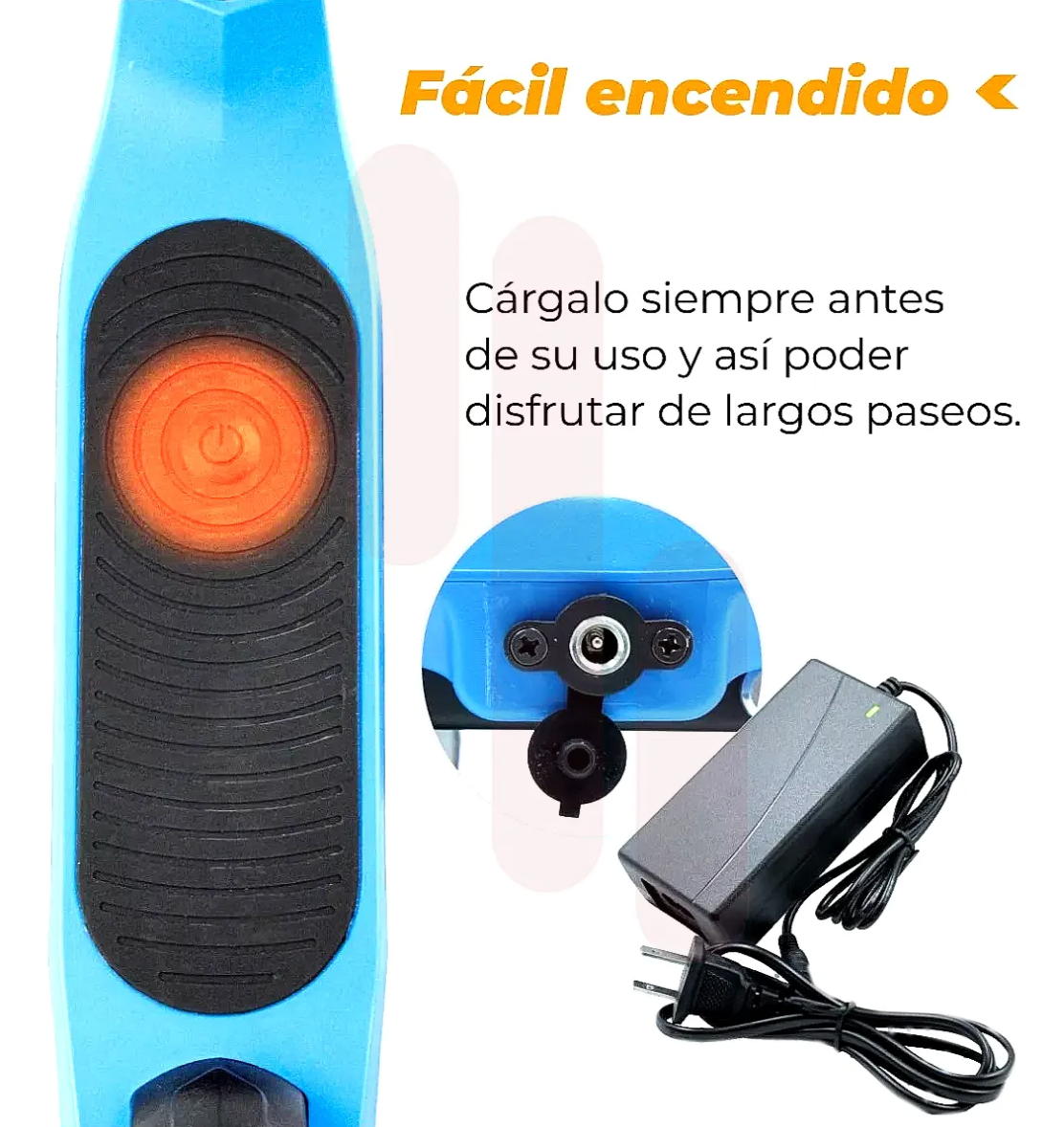 Patin Scooter Eléctrico Infantil Ajustable Con Luces