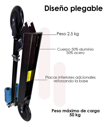 Scooter Patín Del Diablo para Niños Altura Ajustable ICIQLO