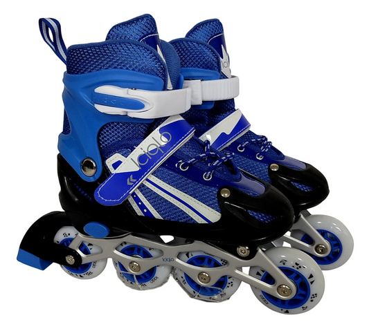 Patines En Linea Ajustables Con Casco Y Rodilleras / 19cm A 21cm