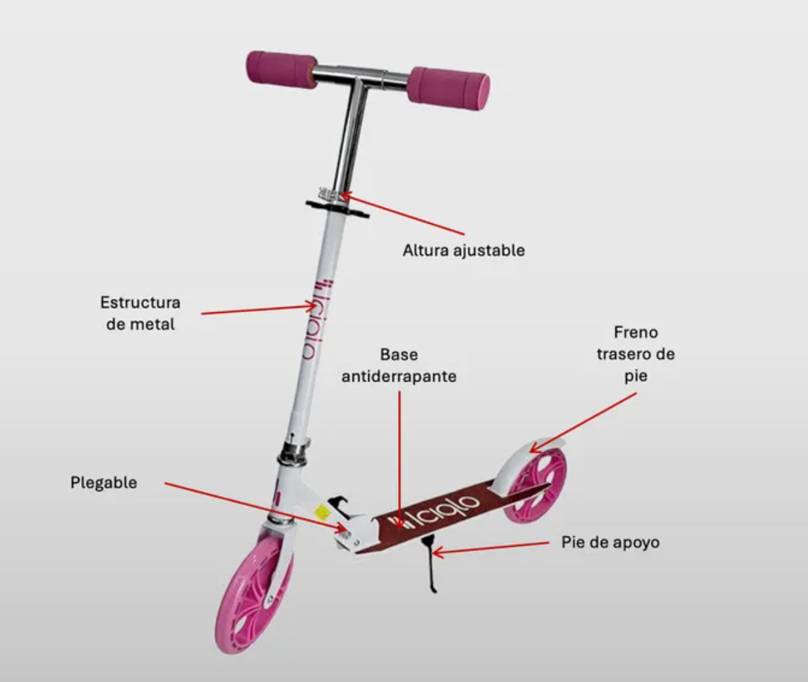 Scooter Patin Del Diablo Ajustable Y plegable para Adultos