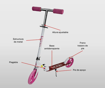 Scooter Patin Del Diablo Ajustable Y plegable para Adultos