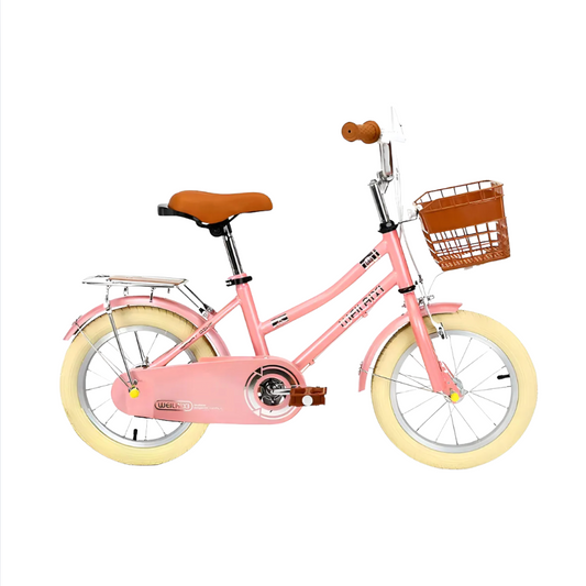 Bicicleta Urbana Infantil R-20 con Canastilla y Ruedas Auxiliares Color Rosa
