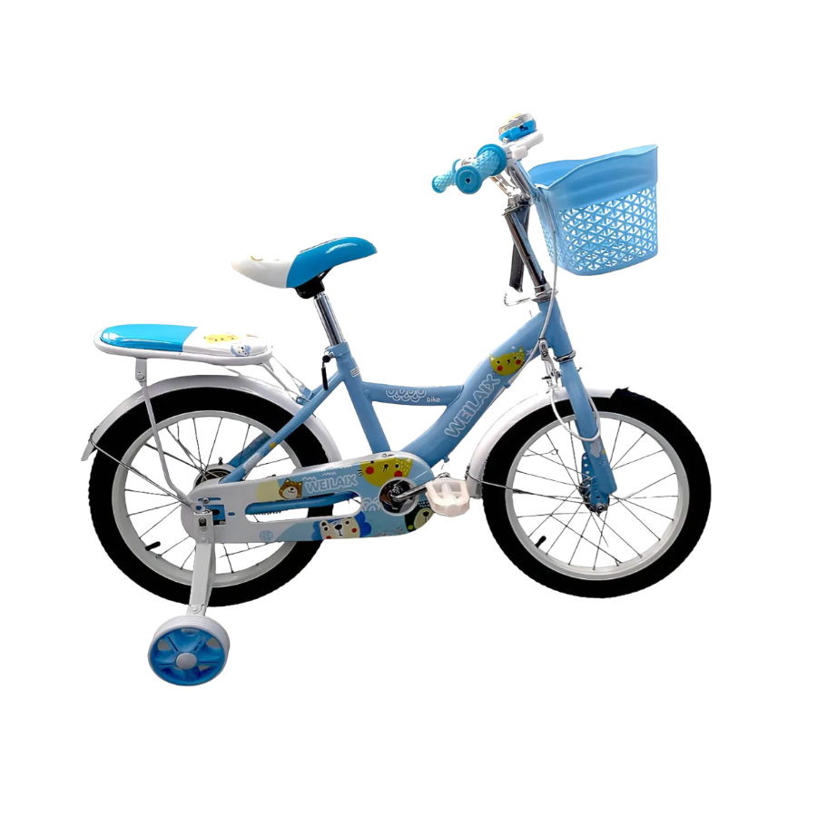Bicicleta Infantil R-16 con Canasta y frenos V-brakes Color Azul Tamaño del cuadro 16