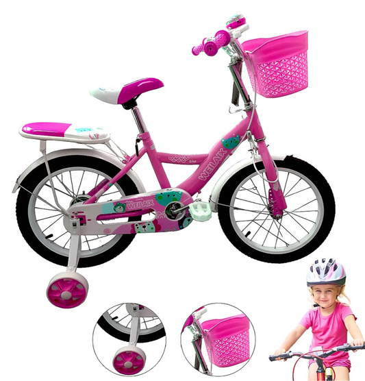 Bicicleta Infantil R-16 con Canasta y frenos V-brakes Color Azul Tamaño del cuadro 16
