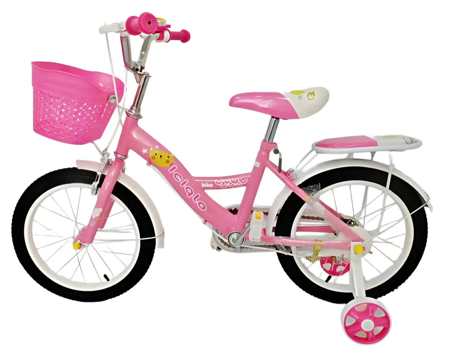 Bicicleta Infantil Entrenadora R-16 con Canasta y frenos V-brakes color Rosa