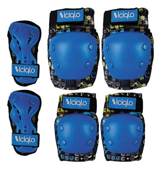 Kit De Protección Con Rodilleras, Coderas Y Muñequeras Color Azul